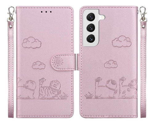Funda Abatible For Samsung Galaxy S22 Cat Rfid Cartera De