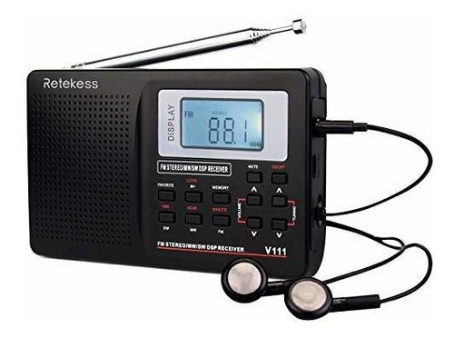 Retekess V111 Portátil De Alarma Am Fm Radio De Onda Corta D