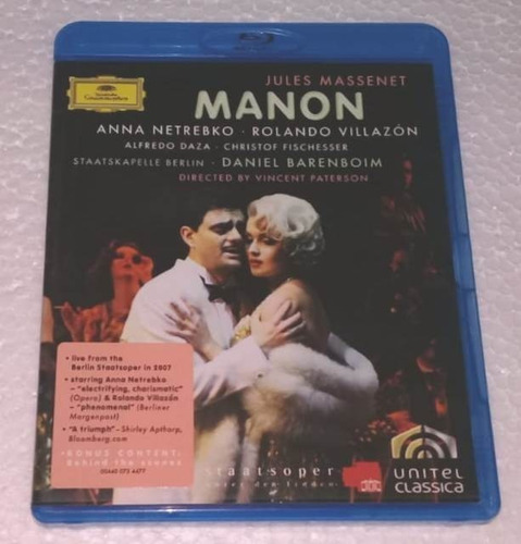 Massenet Netrebko Villazón Fischesser Manon  Blu-ray / Kktus