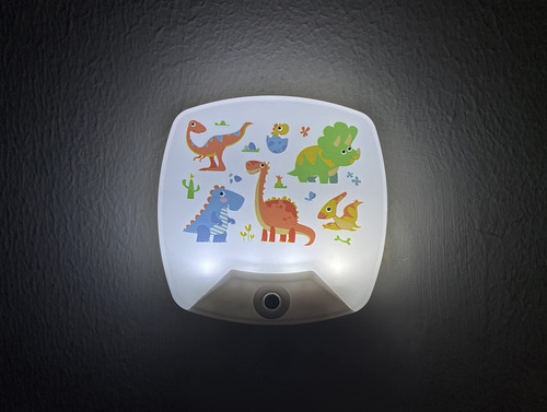 Paquete De 2 Luces Nocturnas Led De Dinosaurios De Dibujos Color De La Estructura Color De La Pantalla