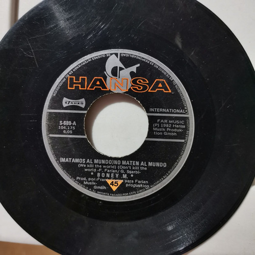 Disco 45 Rpm: Boney M- No Maten Al Mundo