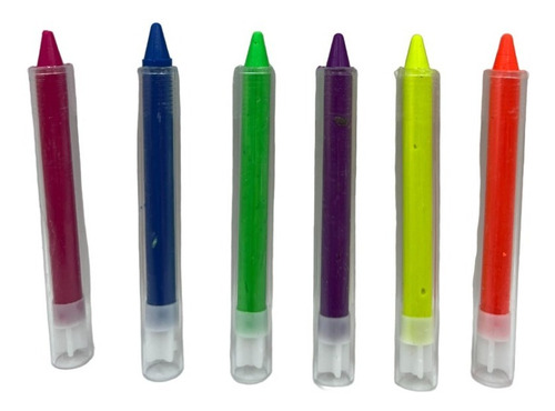 12 Crayones Neon Fluorescente Maquillaje Glow Luz Uv Fosfo