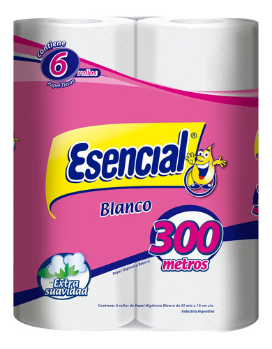 Pack X 6 Unid. Papel Higienico  Bco 6x50 Mt Esencial