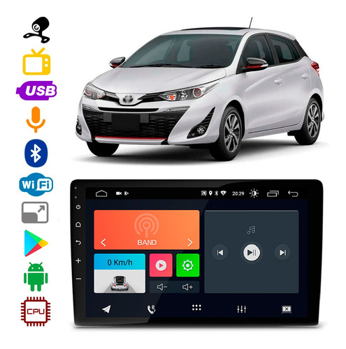 Multimidia Toyota Yaris 2018 A 2021 Bt Android App + Câmera