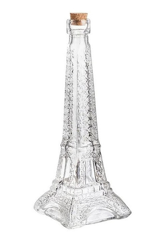 10 Licorera De Vidrio Cristal Botella Torre Eiffel Mini 40ml