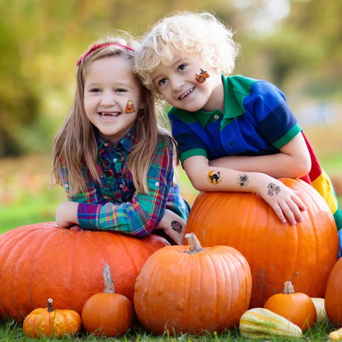 Tatuajes Temporales Para Niños Tematica De Halloween Varios Colores Halloween