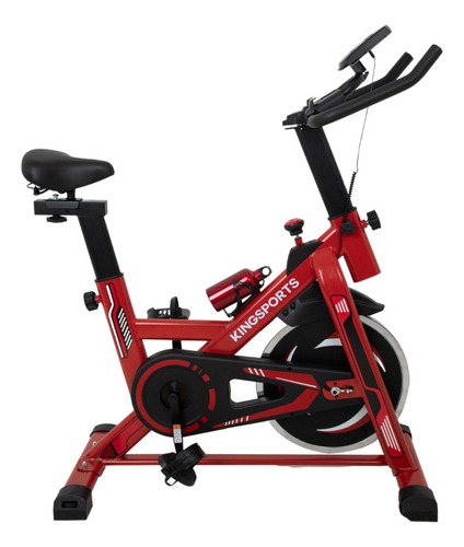 Bicicleta Fija 10 Kg Estática Para Spinning Cardio Fitness Color Rojo
