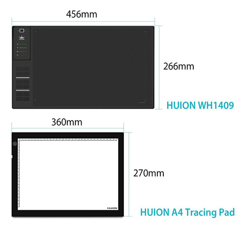 Huion Wh1409 Tableta De Dibujo Gráfico Inalámbrico 8192 De