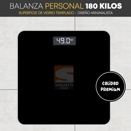 Imagen 4 de 6 de Balanza Personal De Baño Digital 180 Kilos Vidrio Saglietti