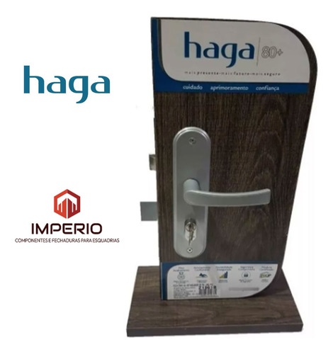 Fechadura Haga Interna Quarto Espelho Cinza 21960b