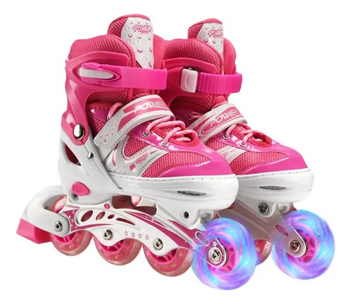 Patines Lineales Rosa Talla  M Ajustables 34 A La 36