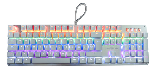 Game Factor Kbg400-wh-rd Teclado Gamer Mecanico Switches Kred Rainbow Rgb Anto-ghosting   