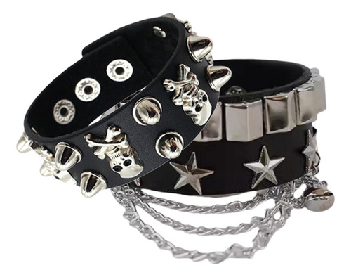 Pulseras Rock Pulseras Punk Conjunto De Pulsera Tipo Brazale