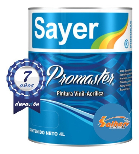 Pintura Vinil-acrilica Lavable Satinado Promaster 7años 4 L