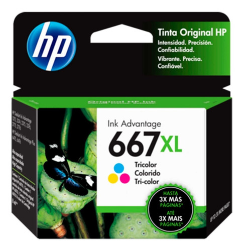 Imagen 3 de 5 de Combo 2 Cartucho Tinta Hp 667xl 1color 3ym80al 1negro 3ym81a