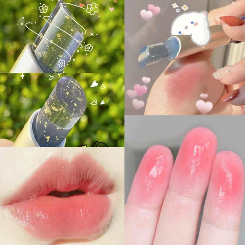 Labial Con 24k Cambia Color Con Temperatura 1pz Hidratante Color Azul Claro