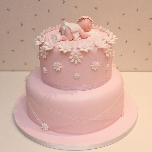 Adorno De Torta Baby Shower , Bautizo En Porcelana Frìa