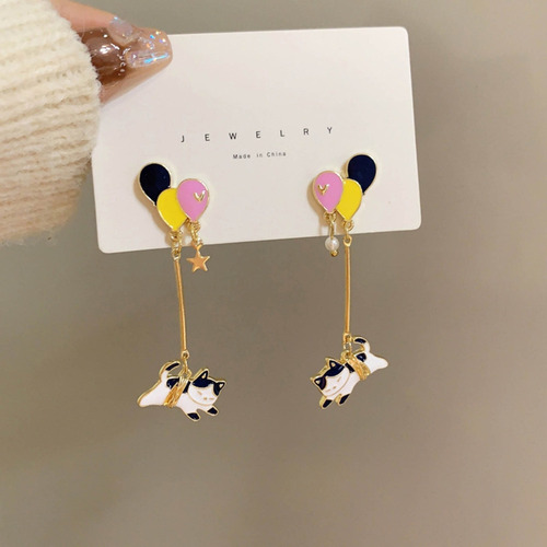 Pendientes De Dibujos Animados Con Forma De Gato Con Forma D