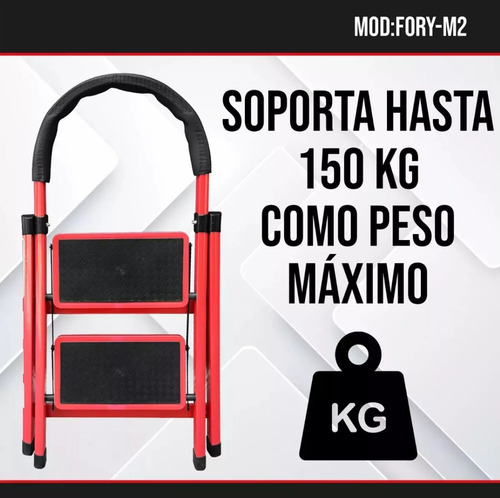 Escalera Plegable Multiuso 2 Peldaños Compacta Y Resistente