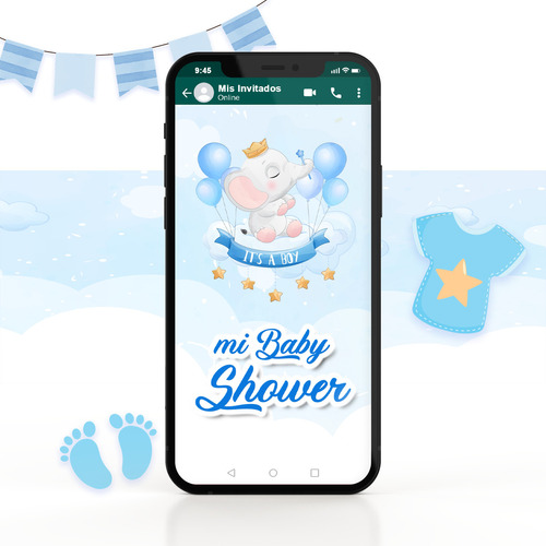 Invitación Digital En Video De Baby Shower Niño