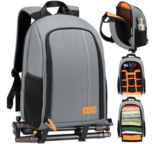 Backpack Tarion Para Dslr Y Laptop 15 Canon Nikon Gris
