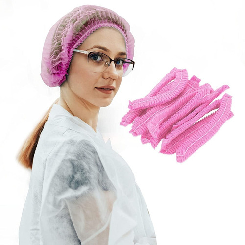 Imagen 2 de 2 de Gorro Desechable Rosado Tipo Quirúrgico