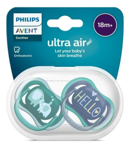 Set De Chupones Avent Philips Elefante-hello 18m+ Scf349/18
