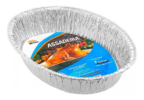 Assadeira Alumínio Descartável Wyda Oval 7l