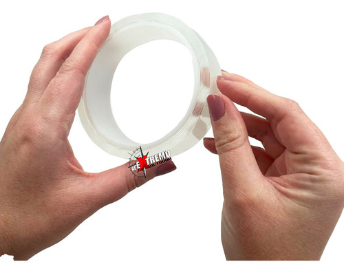 Cinta Adhesiva Mágica Nano Tape Doble Faz 30mm X 3mts Neón