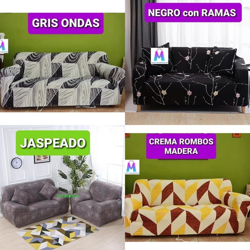 Imagen 3 de 10 de Forro De Sofa Spandex Alicrado Set De 3 Piezas
