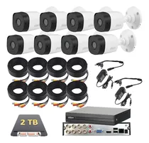 Comprar Kit Video Vigilancia Dahua Con Dvr De 8 Canales, 8 Camaras 2mp 2.8 Mm 20mts Ir Dh-hac-b1a21n, 8 Rollos De Cable Coaxial De 18mts, 2 Fuentes Con Pulpo De 4 Salidas, Disco Duro De 2tb