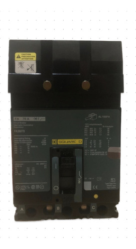 Termomagnetico Squared Fa36070 3 Polos 70 Amp. I-line