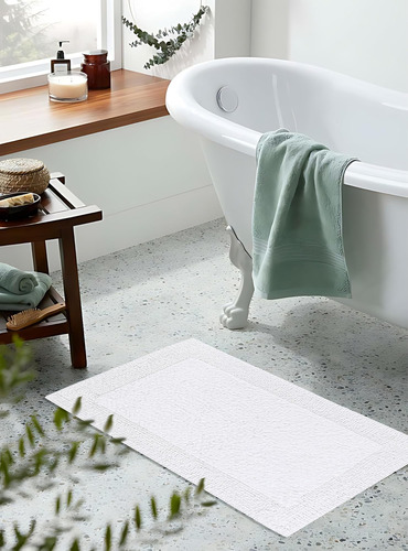 Alfombra De Alfombrilla De Baño De Algodón, Baño De Tela De