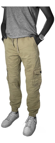 Pantalón Hombre Camuflado Tipo Cargo-resorte En Bota 