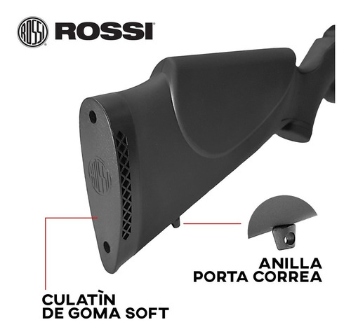 Imagen 3 de 10 de Rifle Aire Comprimido Rossi Polimero 5.5 Mm Balines Blancos