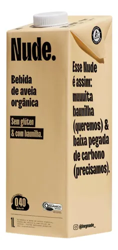 Bebida À Base De Aveia Orgânica Baunilha Nude. Caixa 1l
