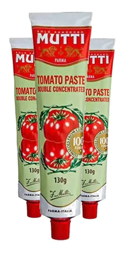 3x Pasta Mutti De Tomate Concentrado Tubo 130g
