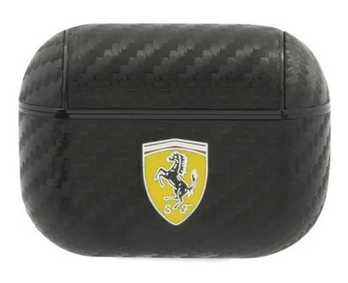 Case/funda Ferrari Tipo Carbono Negro Para AirPods Pro