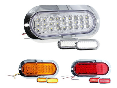 Plafon 27 Led Ovalado Bisel Cromo Alta Baja Estrobo 12-24v F