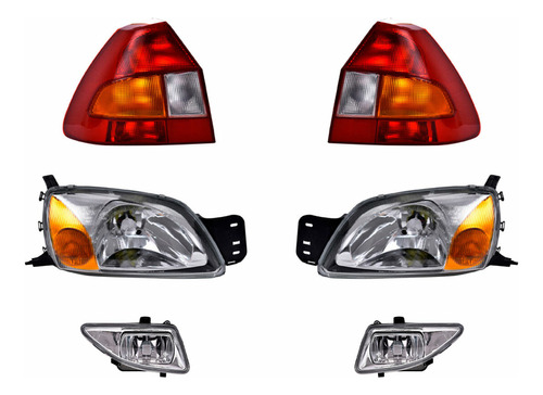 Faros Principales + Niebla + Calaveras Depo Ikon 2001 A 2003