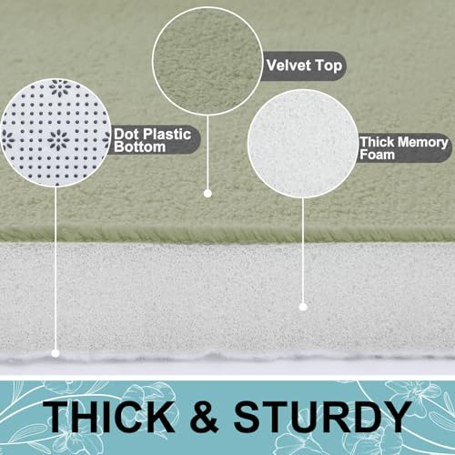 Smiry Memory Foam Bath Mat 24x16, Extra Suave Y Absorbente,