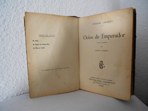 Ocios De Emperador - Charles Laurent - Novela Histórica 1911