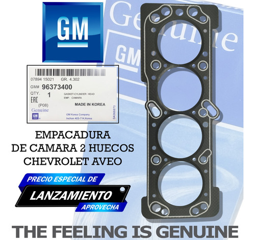 Empacadura De Camara Chevrolet Aveo 2 Huecos Amianto