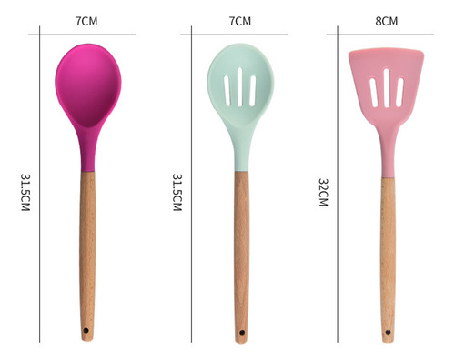 Utensilios De Cocina De Silicona, Juego De 12 Piezas