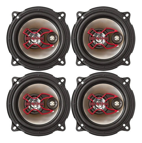 Kit 04 Alto Falantes Triaxial 5 Polegadas 200w Rms Bravox