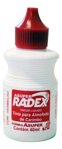 Tinta Para Carimbo Radex Vermelho 40 Ml