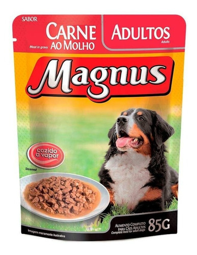 Imagem 1 de 1 de Alimento Para Cães Sache Magnus Carne Ao Molho Adulto 85g