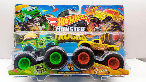 Carros Hotwheel Monster Trucks Set De 2 Carritos Originales 