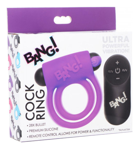 Anillo Vibrador Control Remoto Bang Recargable Violeta