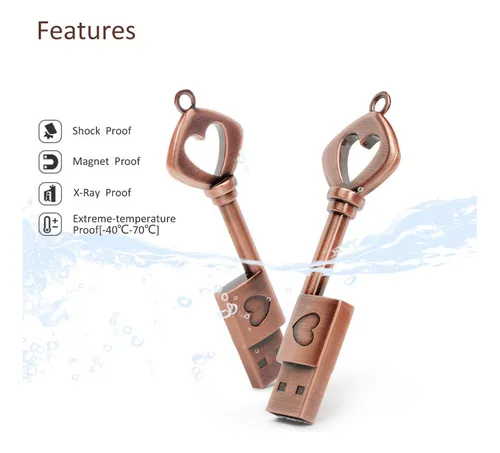 Unidad Flash Usb De 32 Gb Con Forma De Llave De Metal
